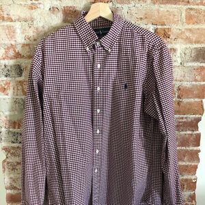 Custom Fit Polo Button Down Maroon